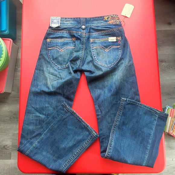 NWT Replay Janice jeans baggy blue women's size 26x32 - Picture 3 of 14